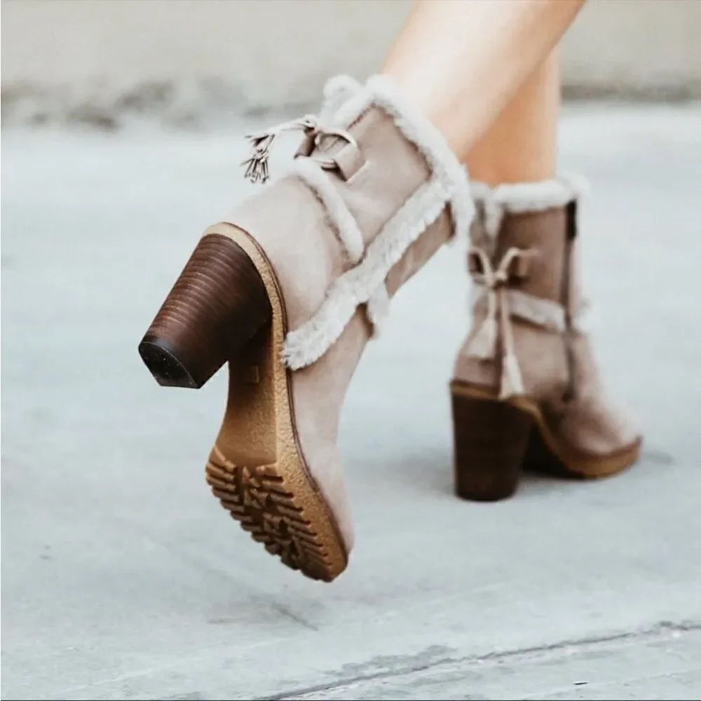 Frye Gray Jen Shearling Boot